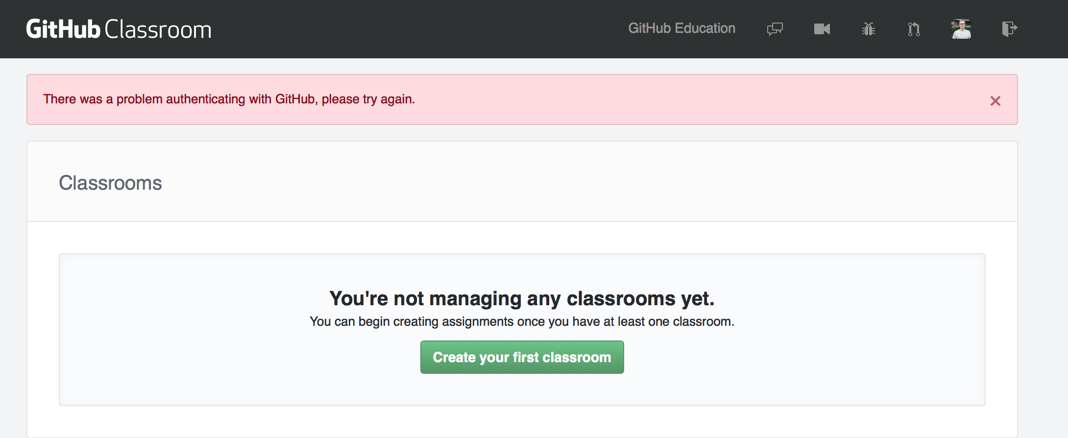Problem authenticating with GitHub · Issue #1645 · github-education ...