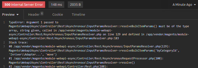 Bulk API request causes type error · Issue #35304 · magento/magento2 ...
