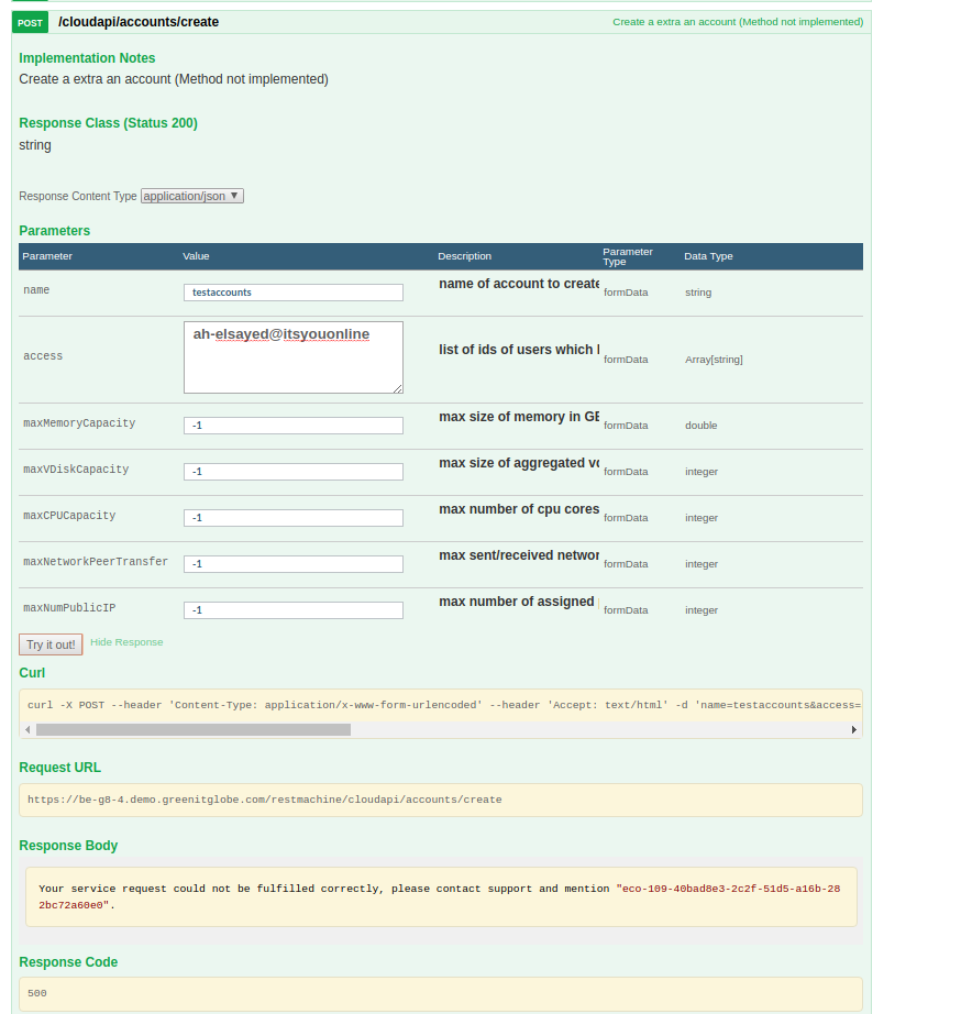 cloudapi/account/create returns internal server error · Issue 1333 ·
