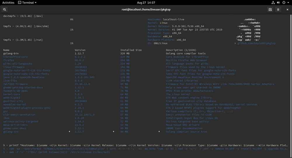 Fedora Screenshot