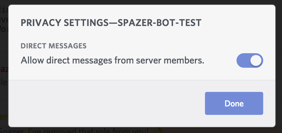 Bot crashes when attempting to DM someone that has "Allow DM from this ...