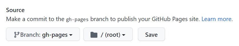 Screenshot of GH Pages Source Directory