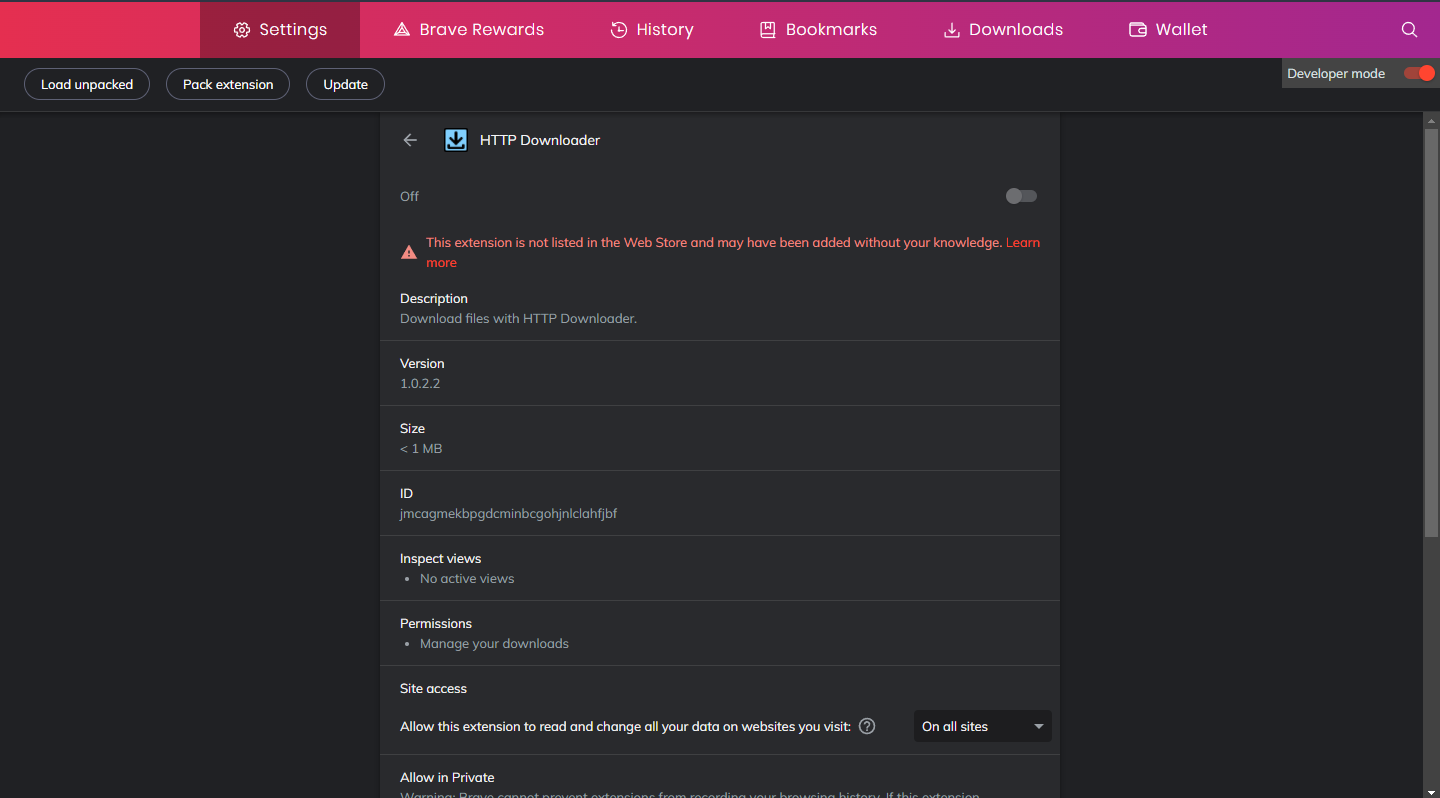 Can't Install HTTP Downloader Chrome Extension to Brave Web Browser ...
