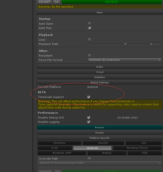 Changing Time.TimeScale not having an effect on video playback · Issue ...