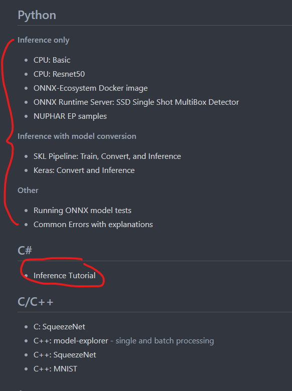 Concrete C samples · Issue 4709 · microsoft/onnxruntime · GitHub