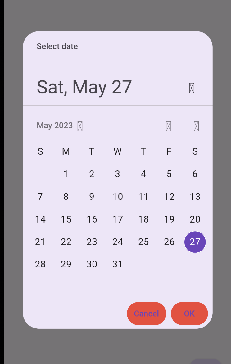 Unable to adjust the color for "Cancel" and "Ok" button in datePicker ...