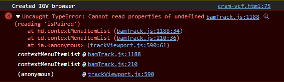 Uncaught TypeError for isPaired · Issue #1450 · igvteam/igv.js · GitHub