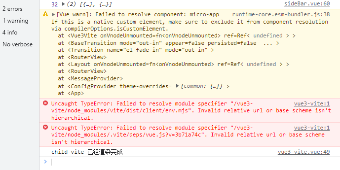基座和子应用都是vue3+vite，页面加载失败， · Issue #441 · jd-opensource/micro-app · GitHub