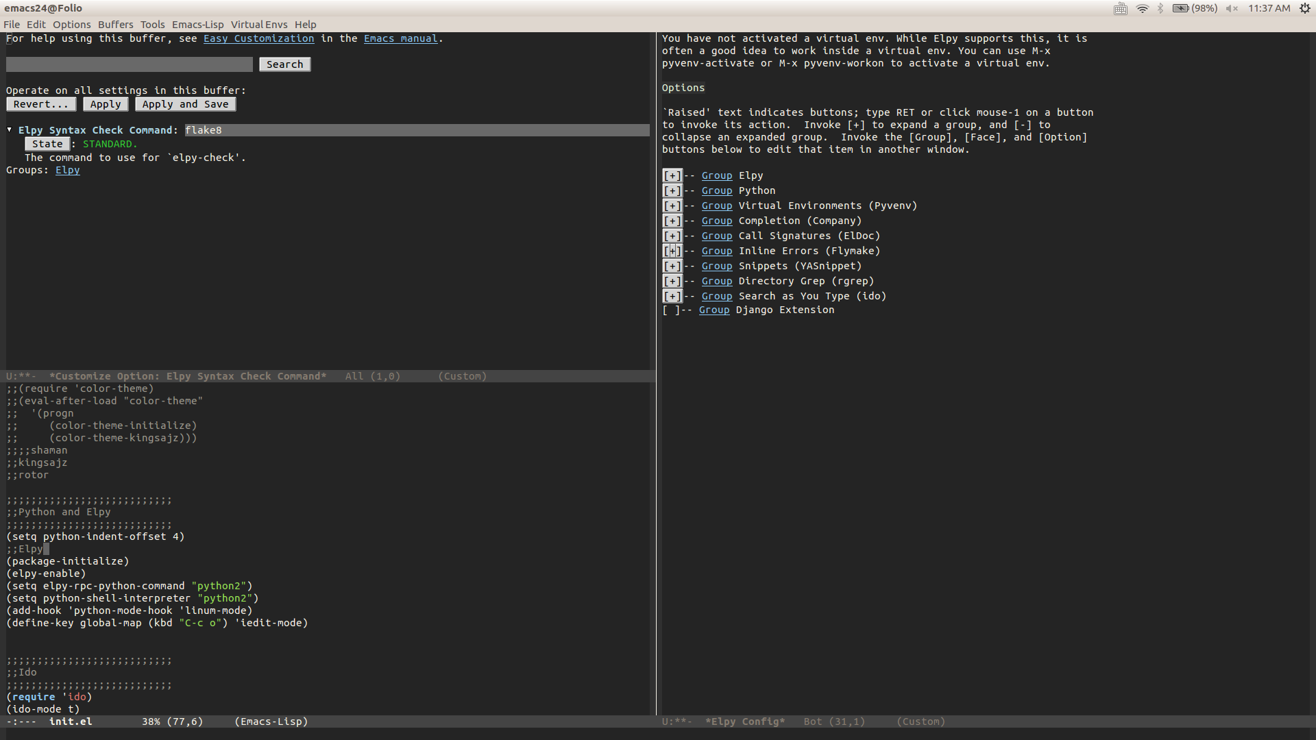 No Syntax Check When I Save A Python File Issue 1220 Jorgenschaefer Elpy Github