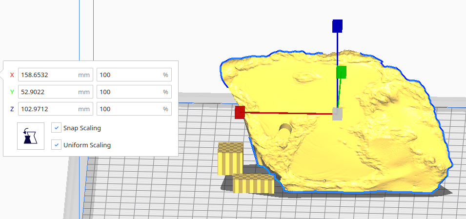 rezising cutom support unevenly ends up messing, changing the