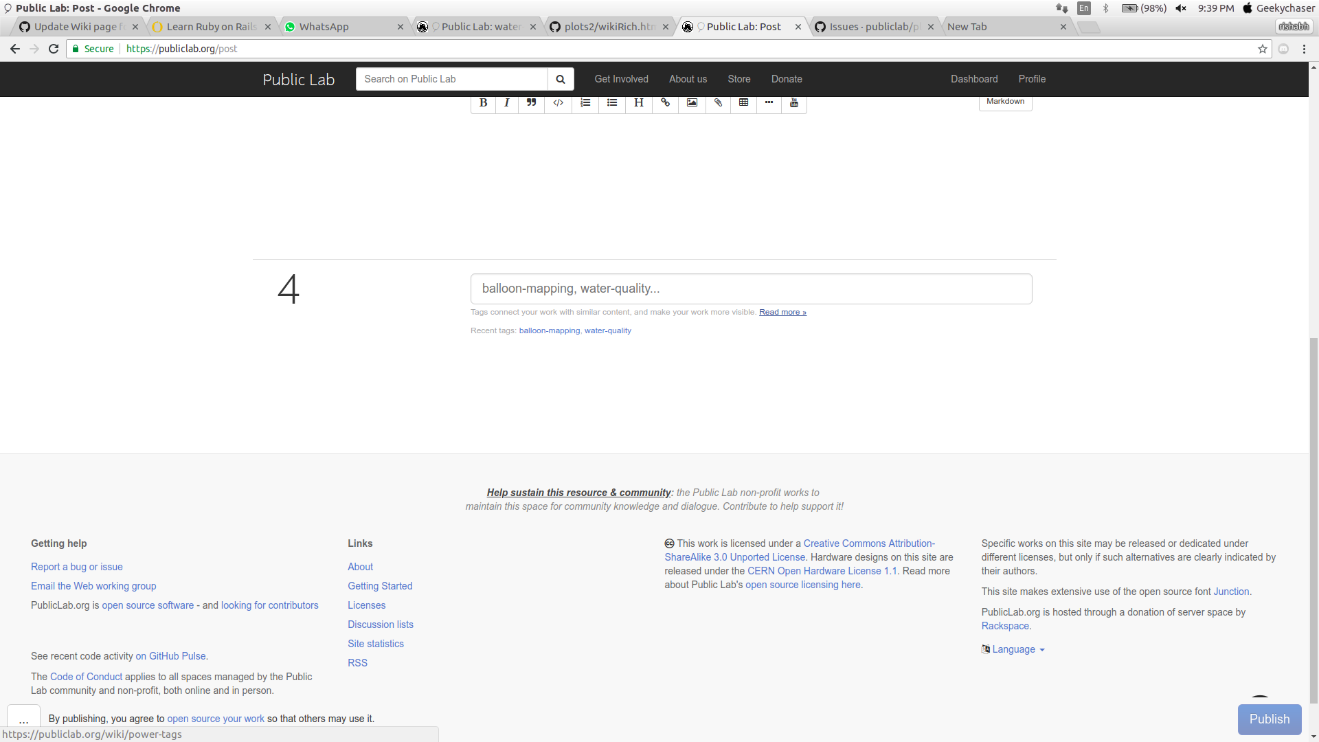 Clicking suggested tag names should enter them into the tag input