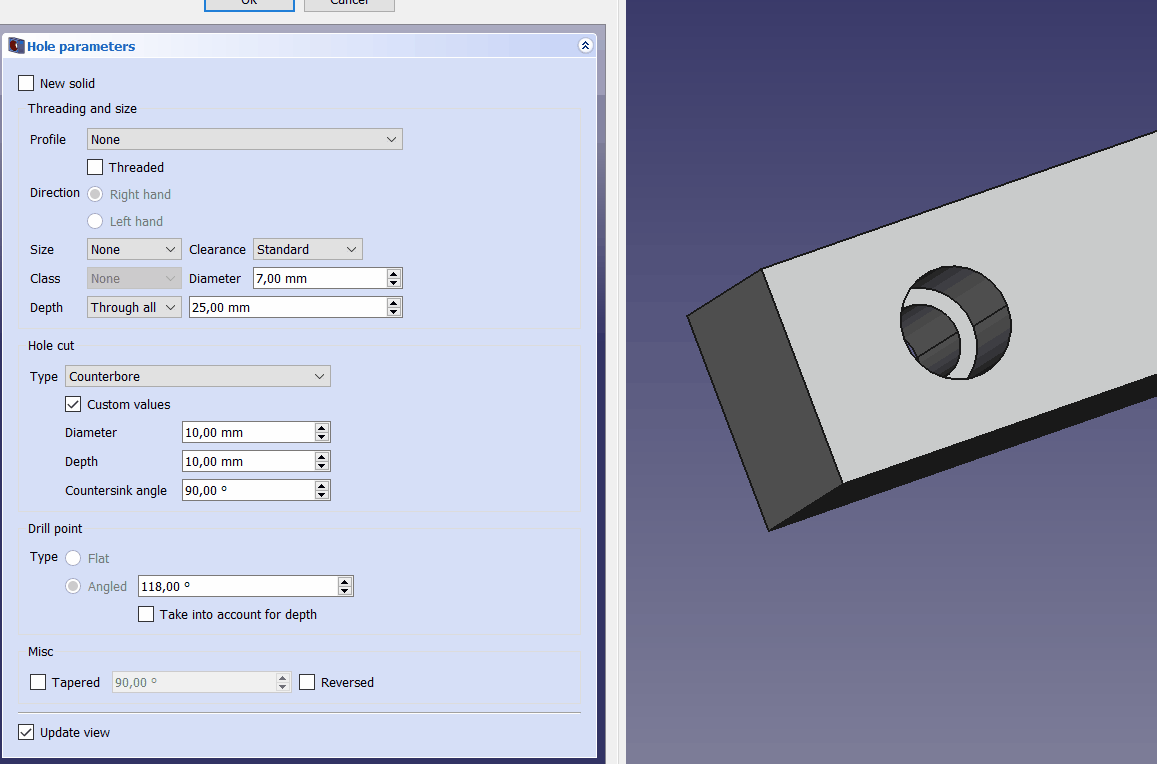 Holes counterbore diameter changes with depth · Issue 501