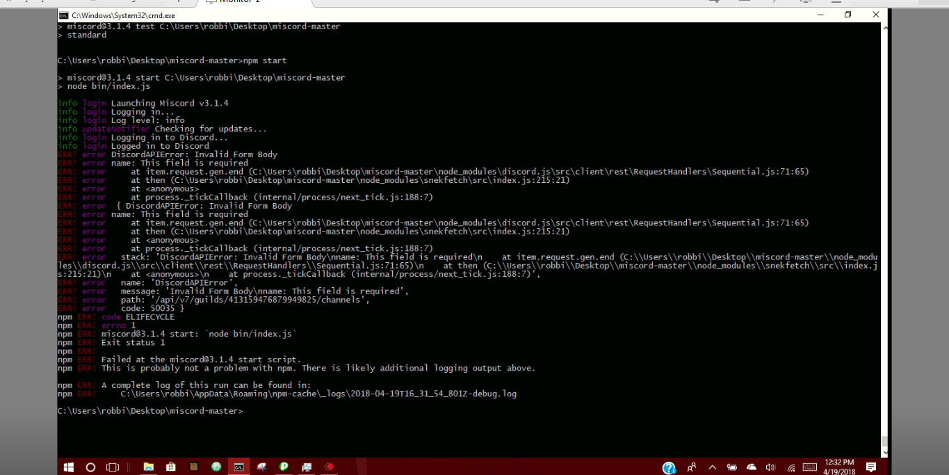 have issues with the bot api · Issue #208 · miscord/miscord · GitHub