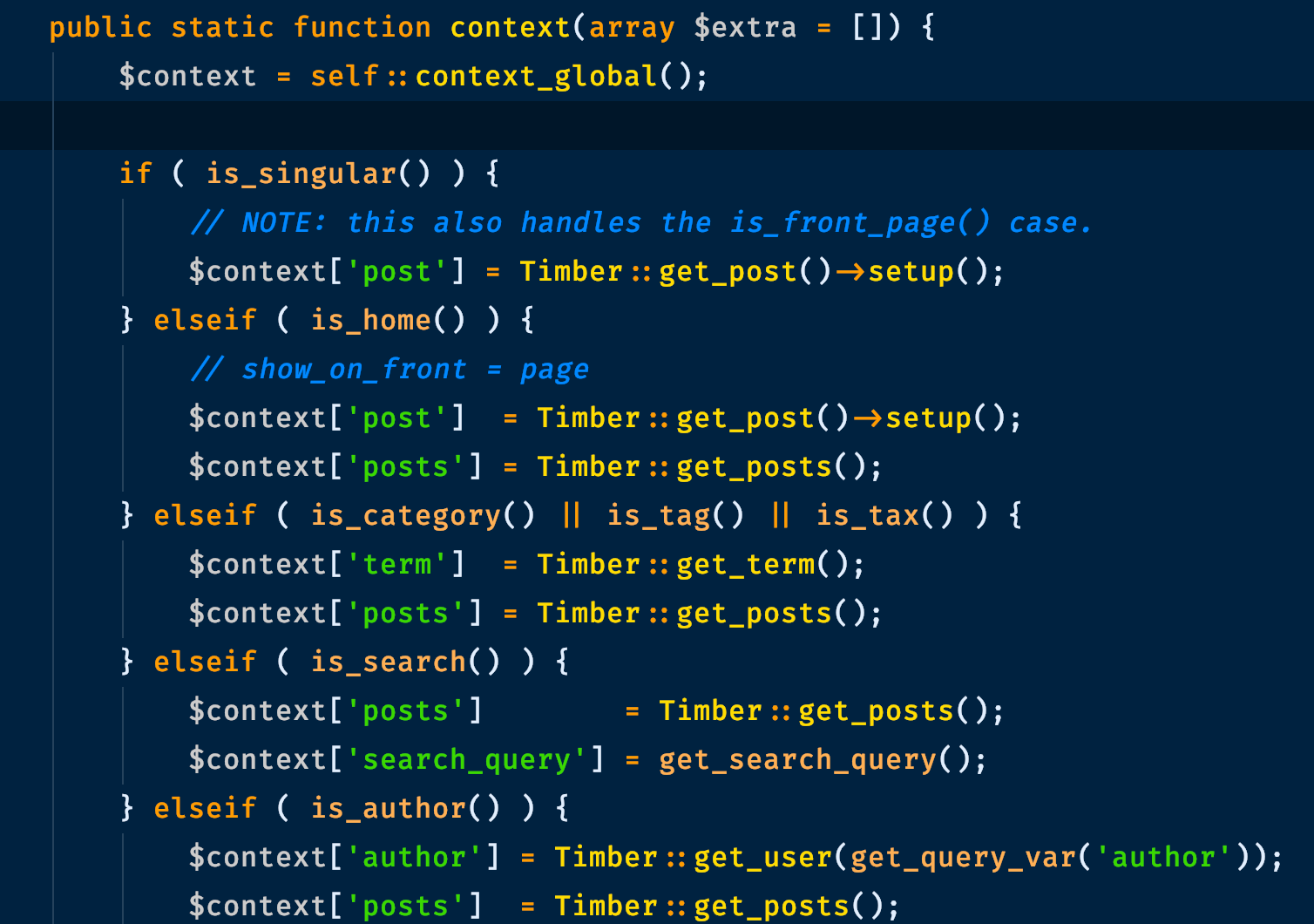 using 2.0.0-alpha.2, what's the purpose of $context['post'] in context ...