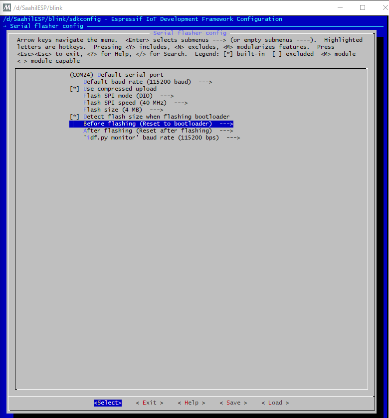 No rule to make target 'menuconfig'. Stop. (IDFGH2120) · Issue 4281