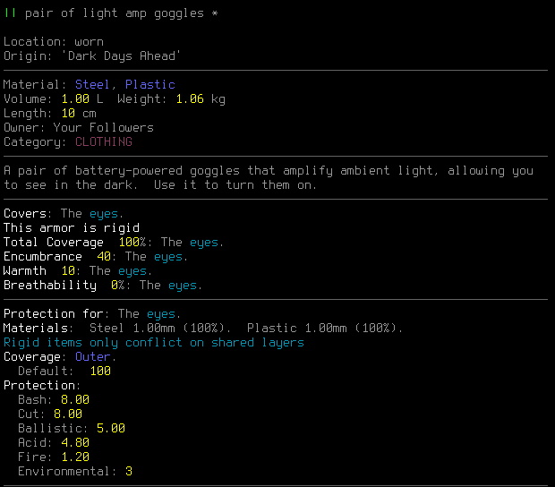 Rigid Outer Eye Mouth Items Can Be Worn Alongside Helmets If The Helmet Has A Visor Issue Cleverraven Cataclysm Dda Github