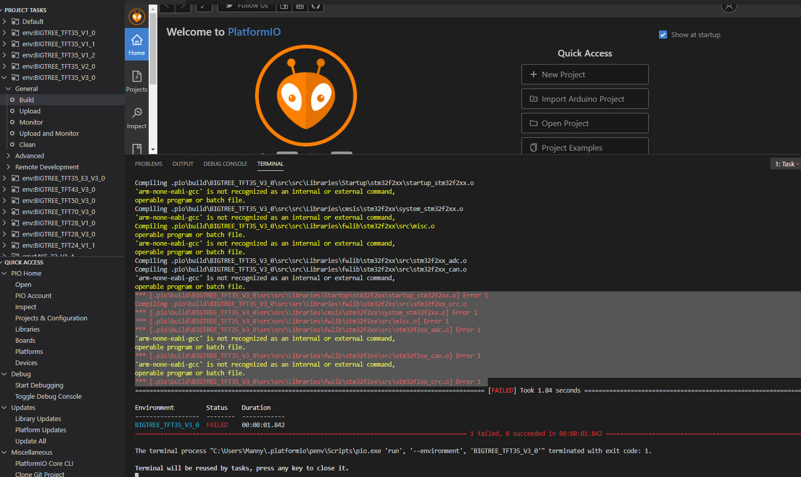 Trying to compile BIGTREE_TFT_V"_0 Fails · Issue #1277 · bigtreetech ...