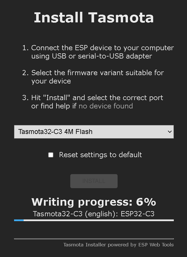 Unable to flash esp32c3 arendst tasmota discussion 12455 github
