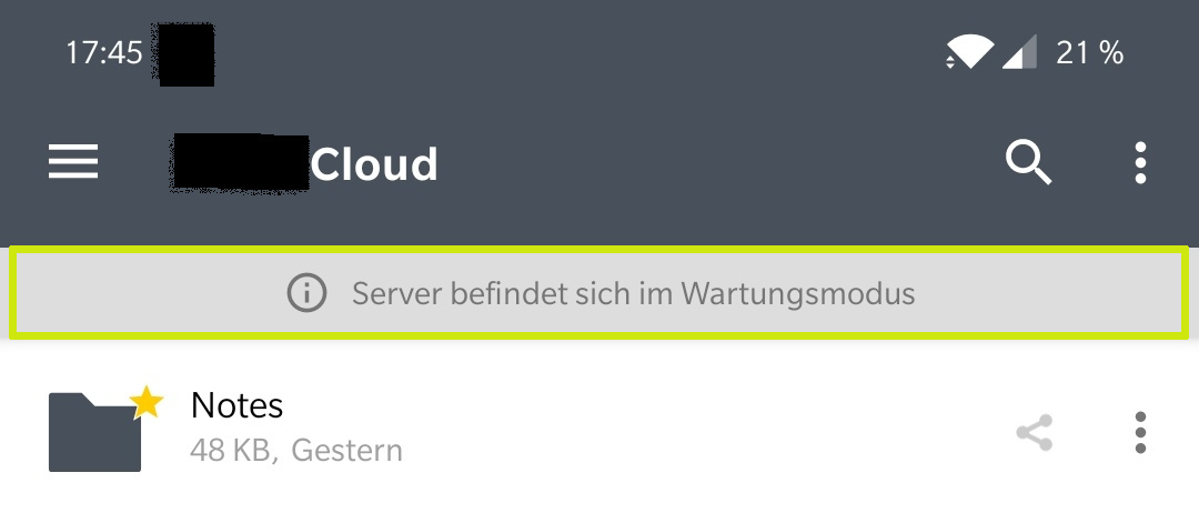 Show an info if server is in maintenance mode · Issue #740 · nextcloud ...