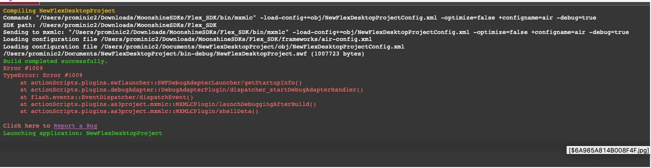 Flex Desktop Build & Run Fails with Error #1009 on getStartupInfo ...