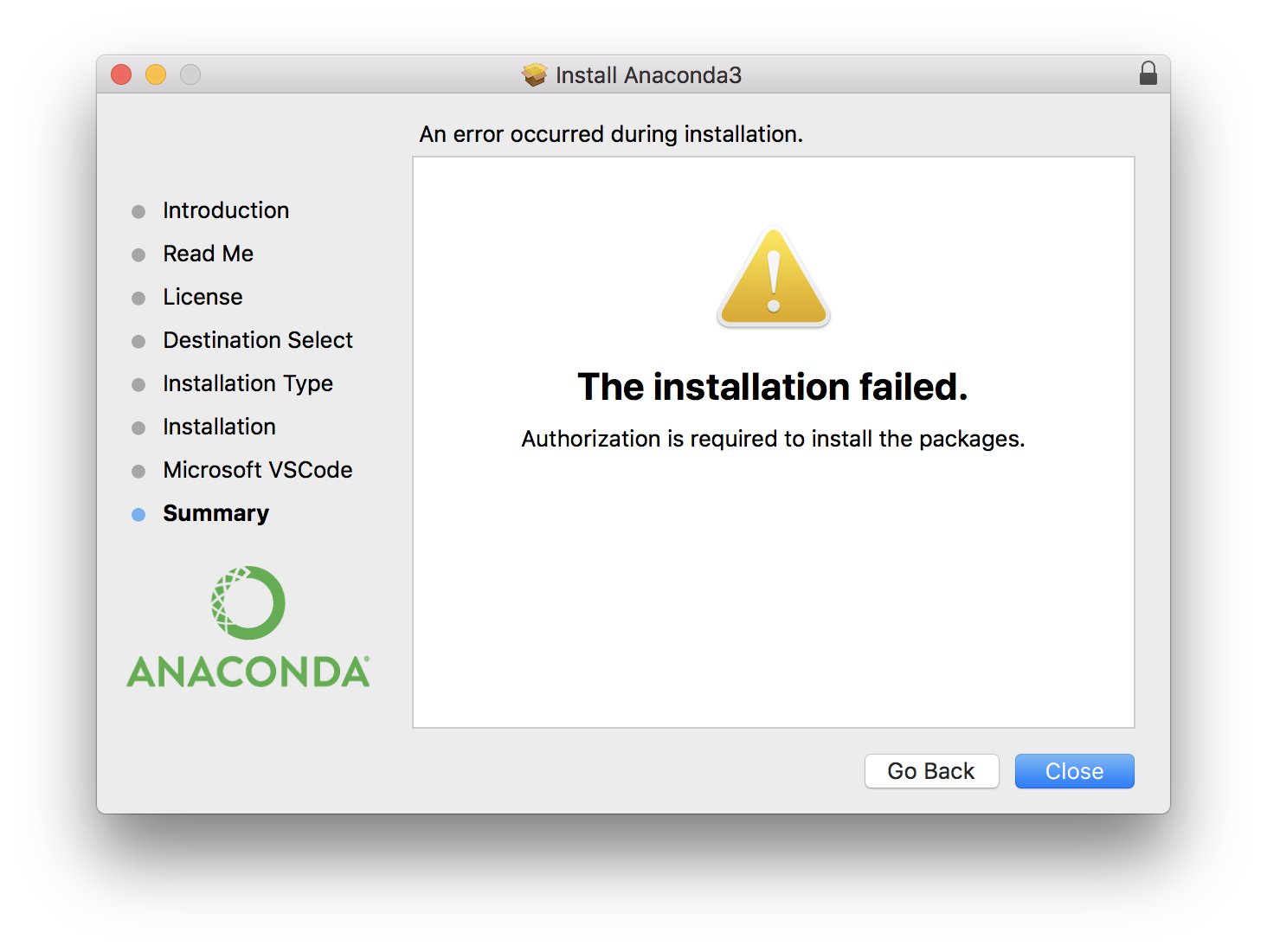 Miniconda install. Installation Error. The installation of this package failed Microsoft Office что делать.