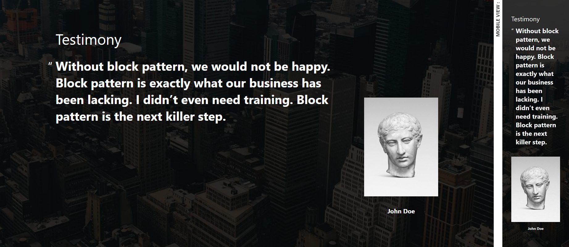 Major quote with parallax background