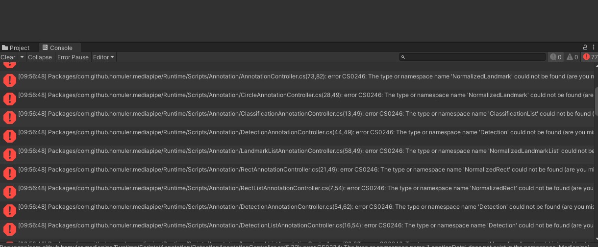 open unity error · Issue #247 · homuler/MediaPipeUnityPlugin · GitHub