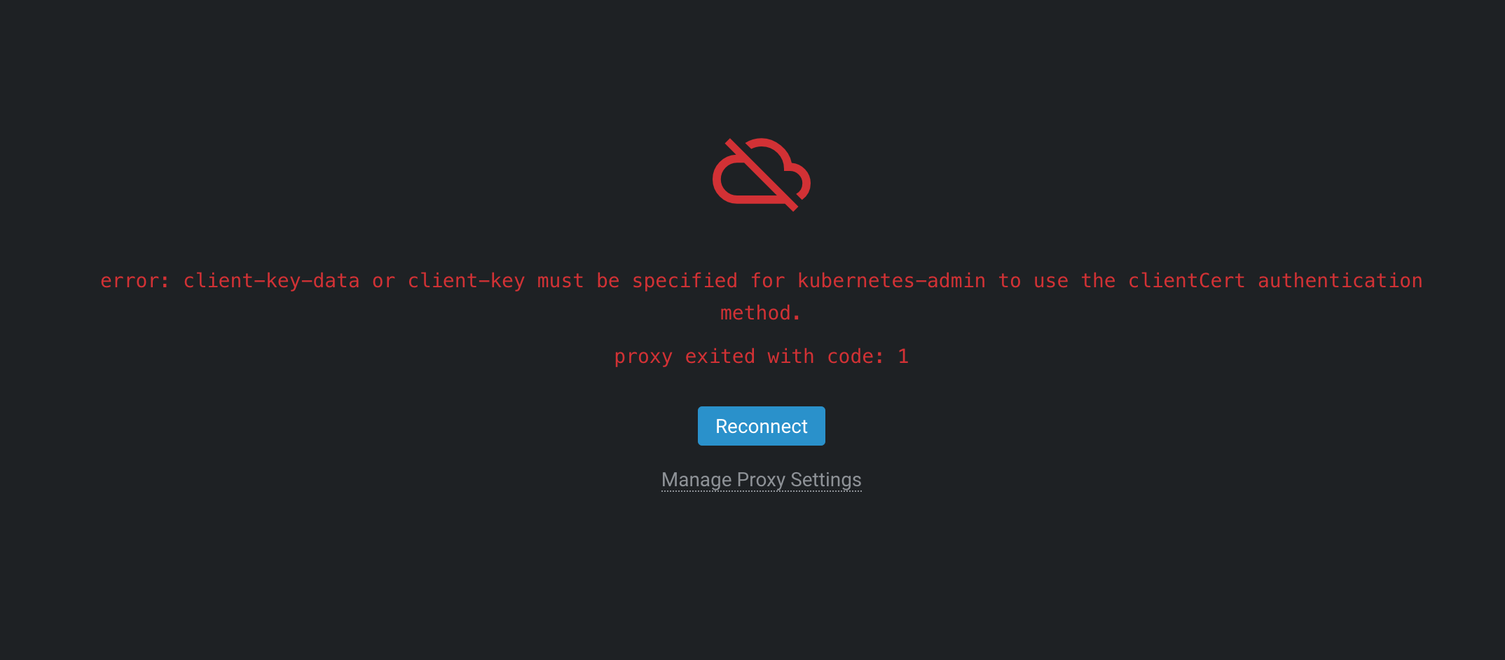 error clientkeydata or clientkey must be specified for