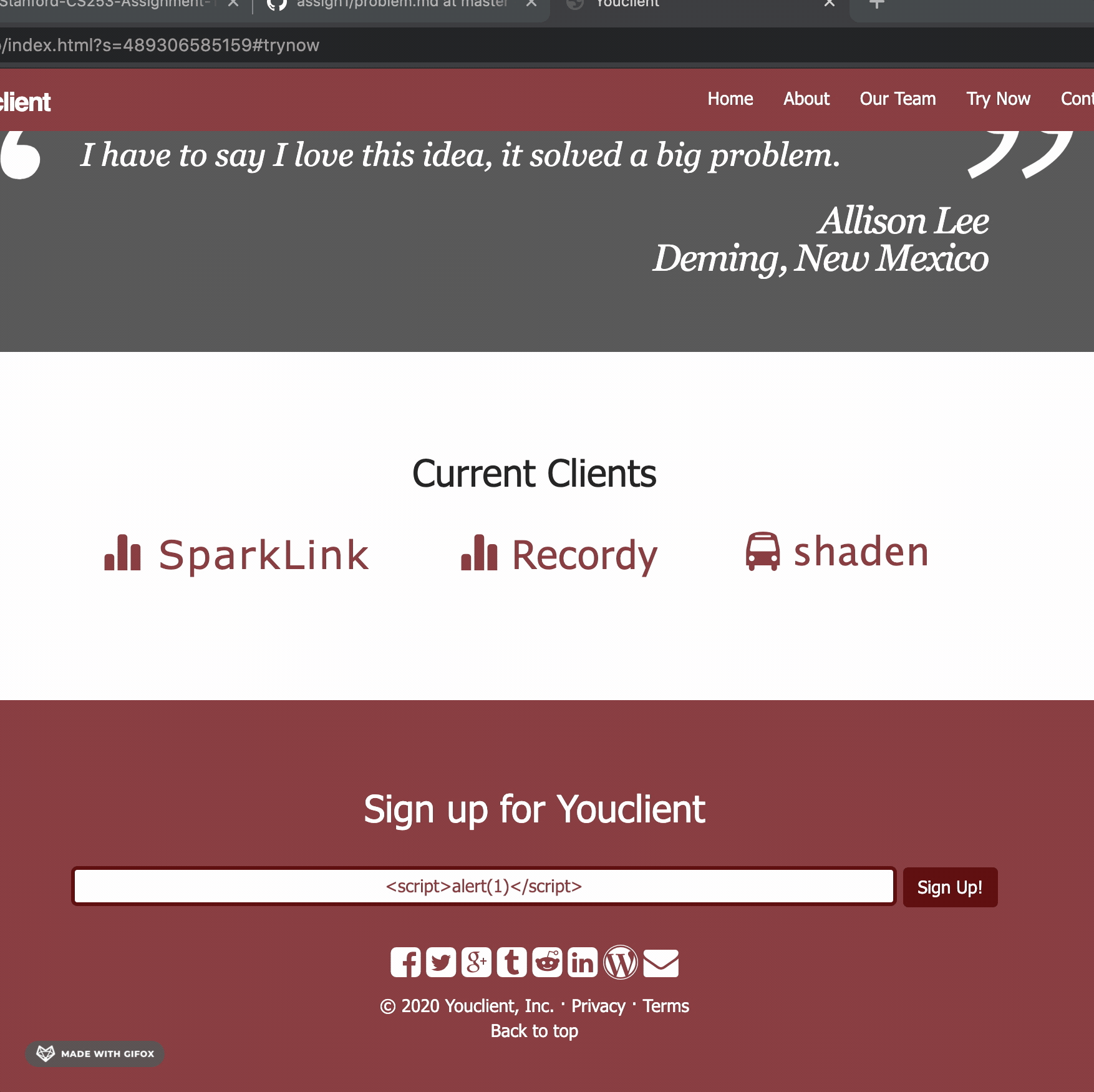 XSS not allowed? · Issue #2 · stanford-web-security/assign1 · GitHub