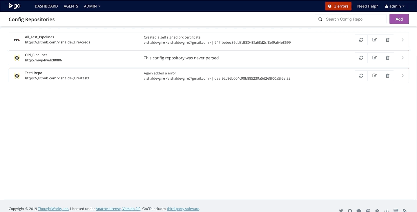 Config Repositories SPA Improvements (Part 2) · Issue #5650 · gocd/gocd ...