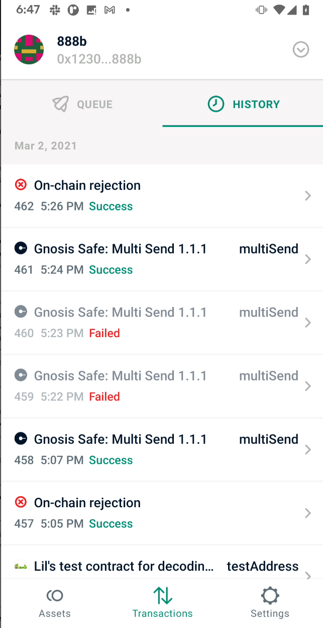 Known addresses in tx list by biafra23 · Pull Request 1306 · safe