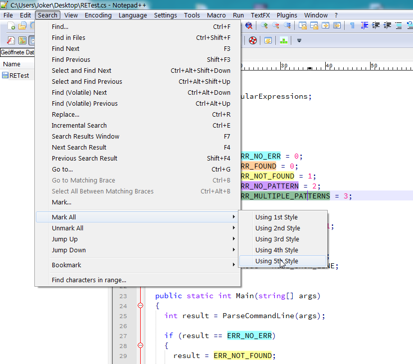 Choose/Change the color at "Mark" search! · Issue #4535 · notepad-plus ...