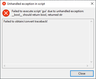 Unhandled thrown error