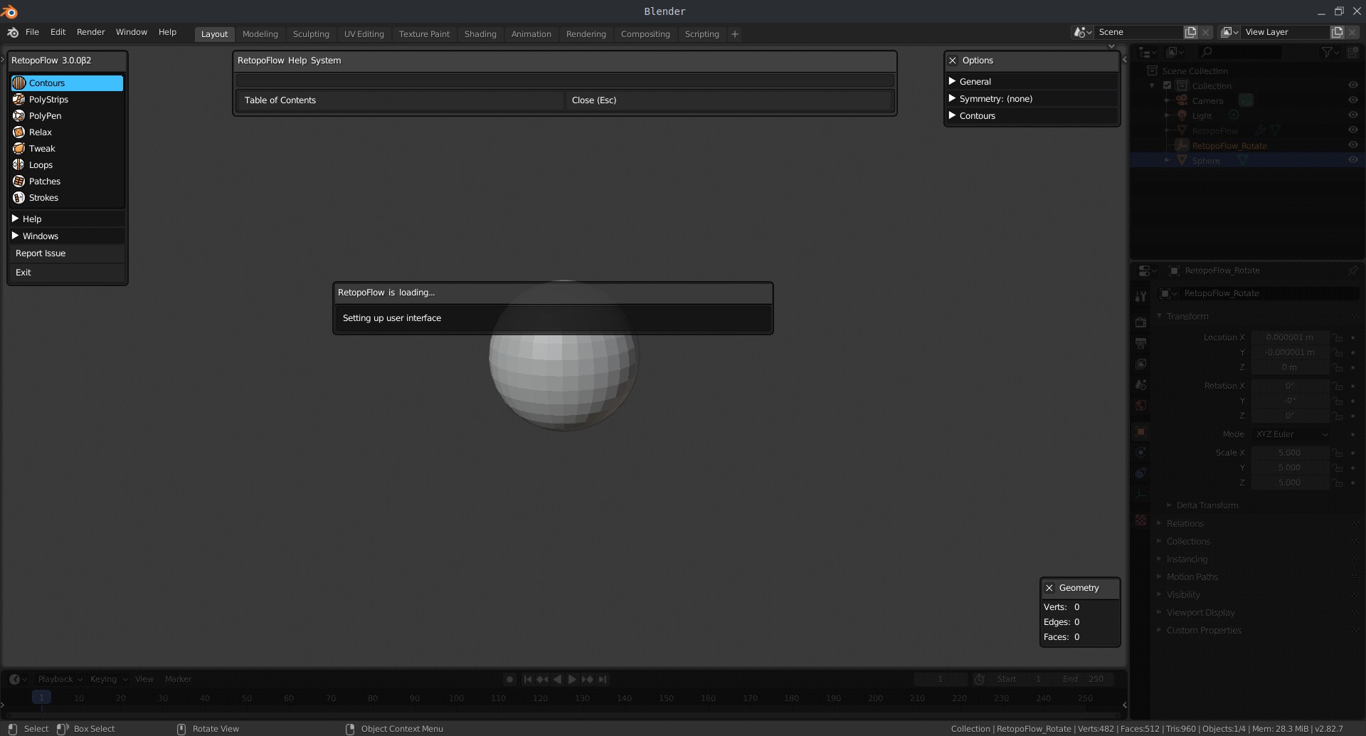 **[BUG]** RF hangs up on setup · Issue #814 · CGCookie/retopoflow · GitHub