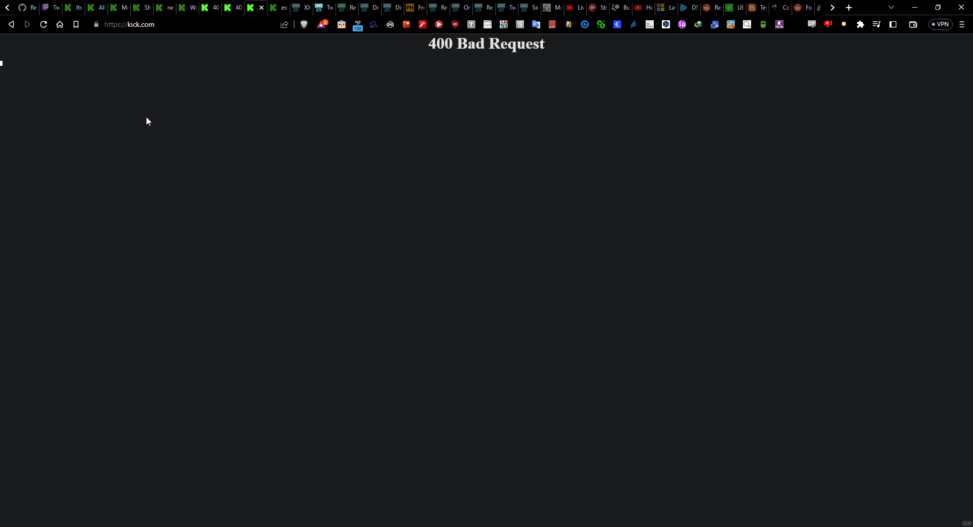 kick.com still producing 404 bad request error with hz+ active, after ...