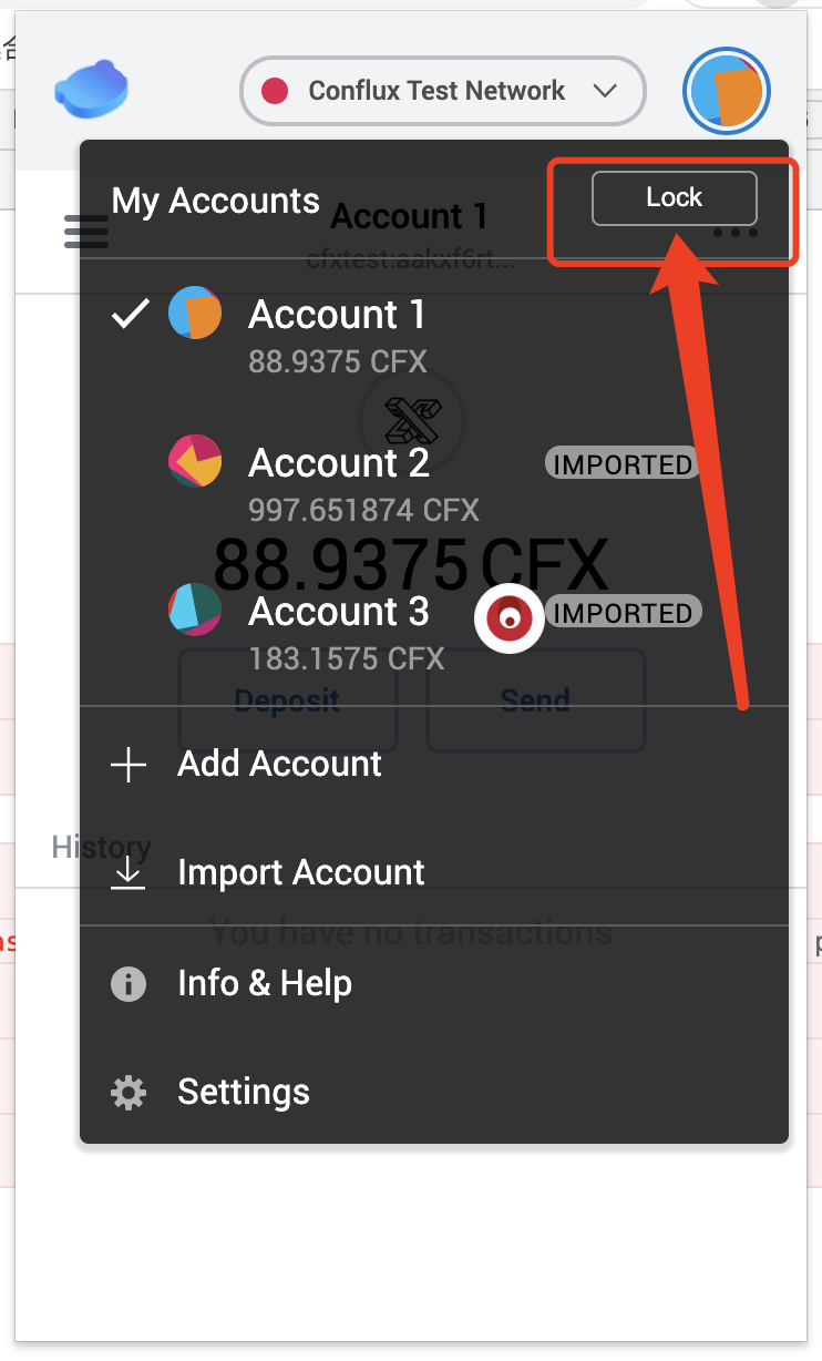 Does the conflux wallet have an API to exit the current account? · Issue 360 · ConfluxChain