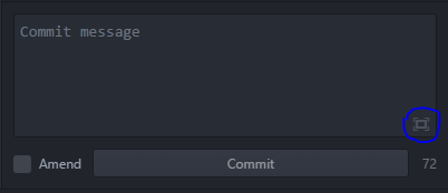 Allow editing commit message in full editor from source control side ...