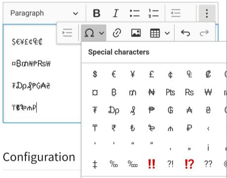 Spcial characters dropdown characters doesn't match inserted ones ...