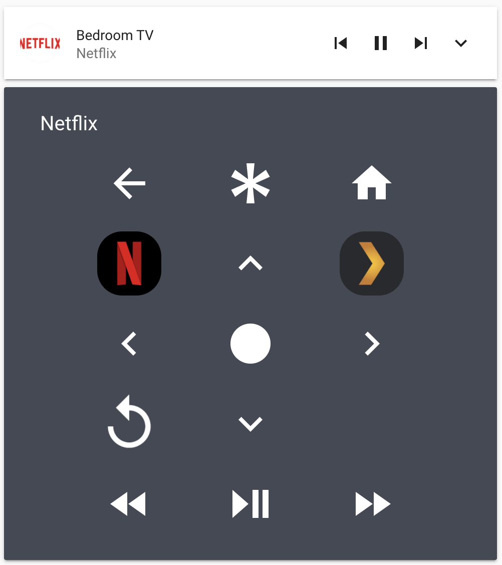 Screenshot of Bedroom Roku Remote