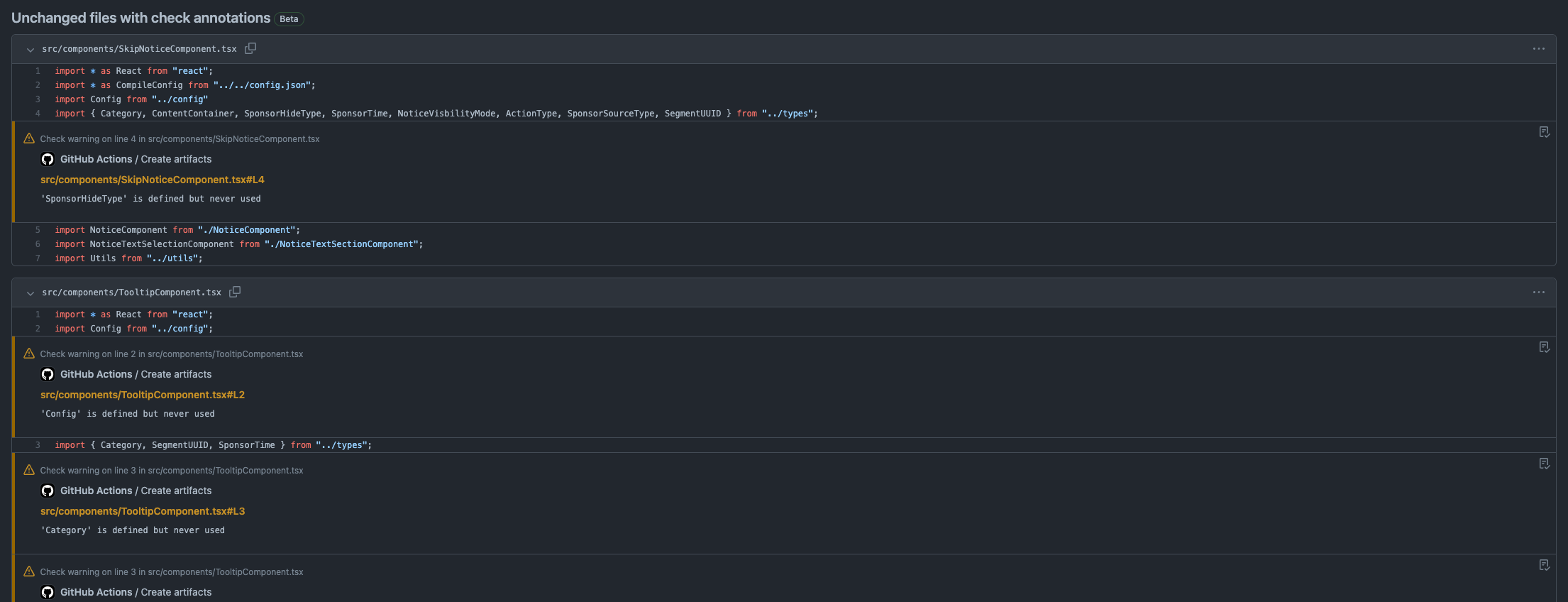 Fix typescripteslint/nounusedvars lint warnings by AlecRust · Pull