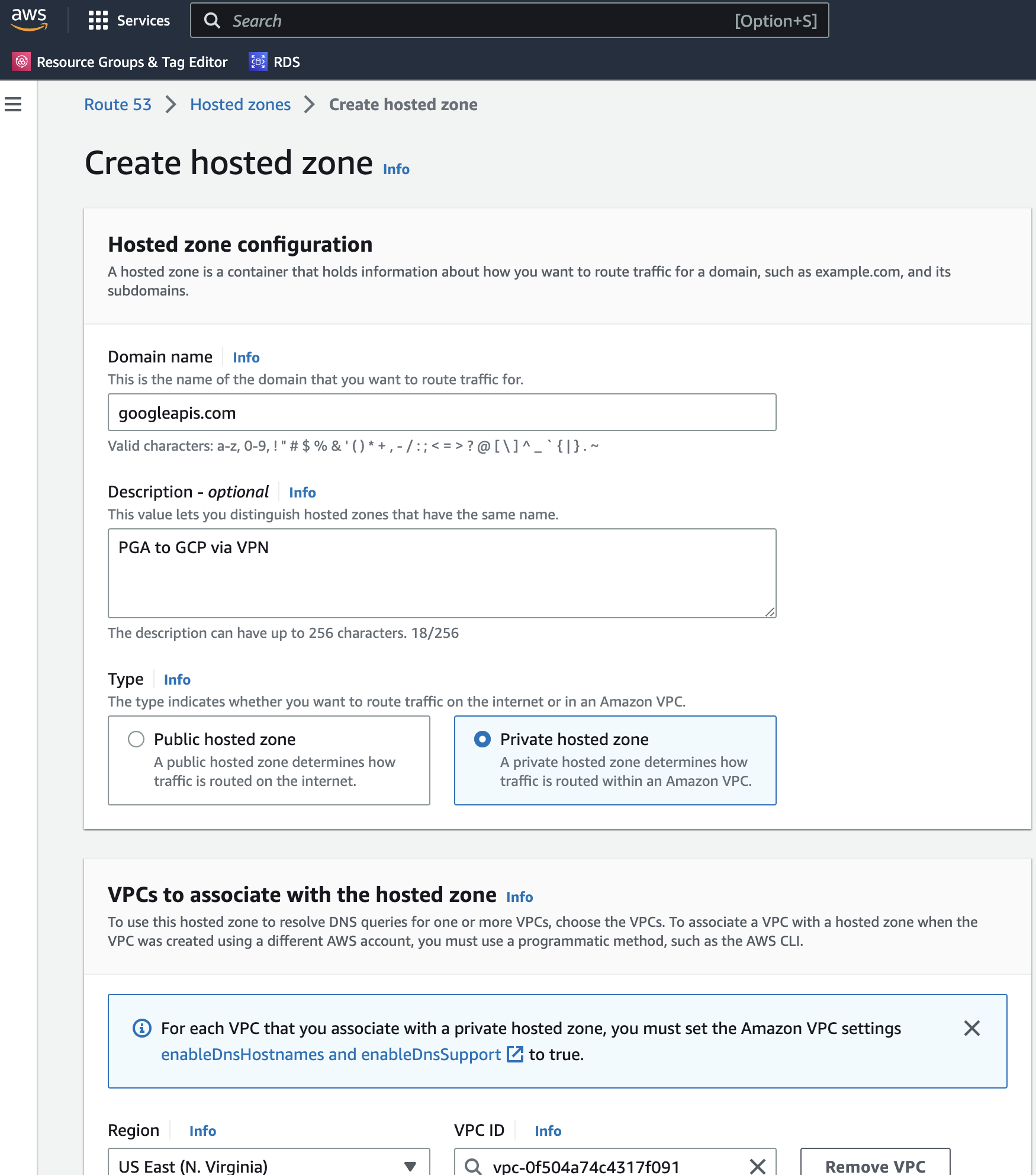 Ground to Cloud enablement through PSC (private service connect) or PGA
