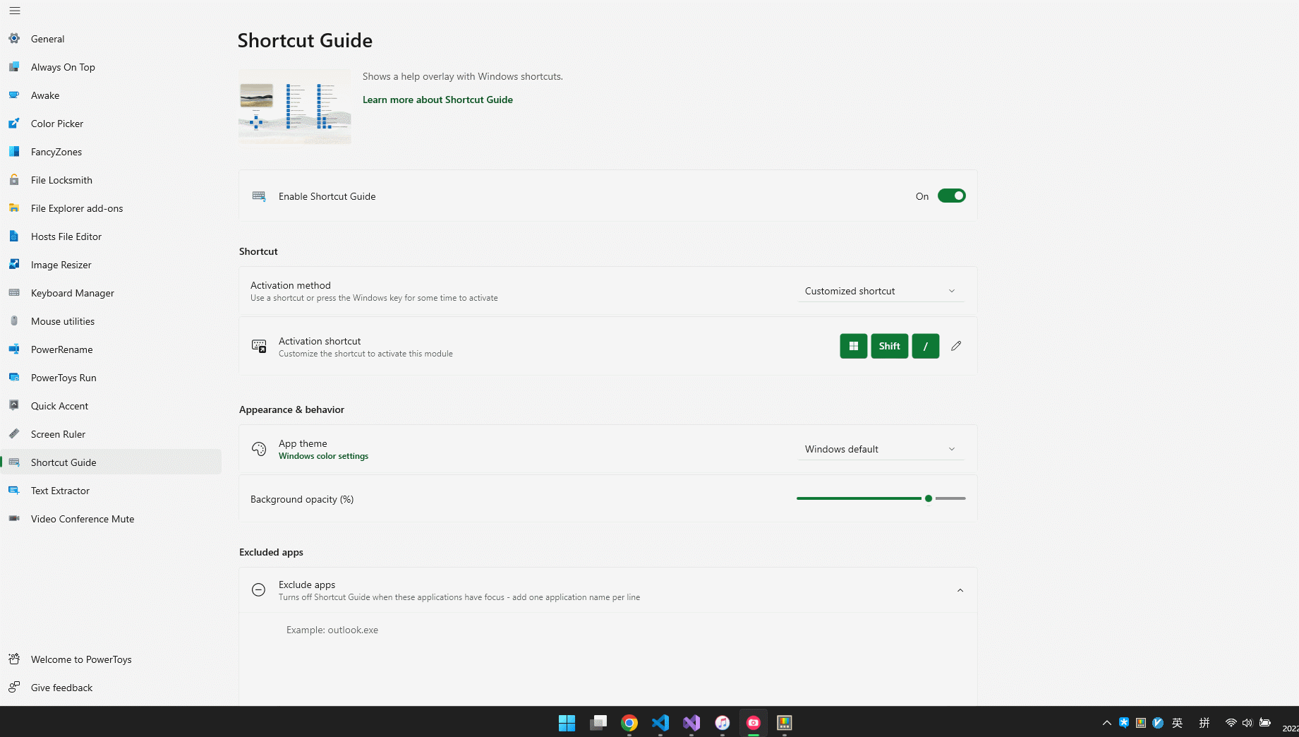 [Shortcut Guide] Support delayed display of shortcuts except for