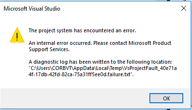 Close solution and reopen, an internal error occurred. · Issue #3338 ...