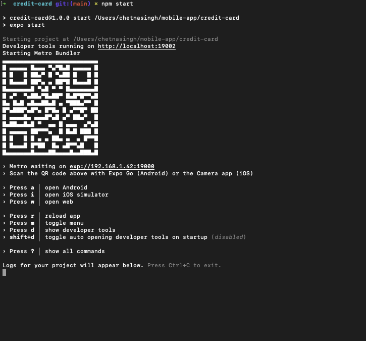 GitHub - ChetnaSingh23/credit-card: A react native application with ...