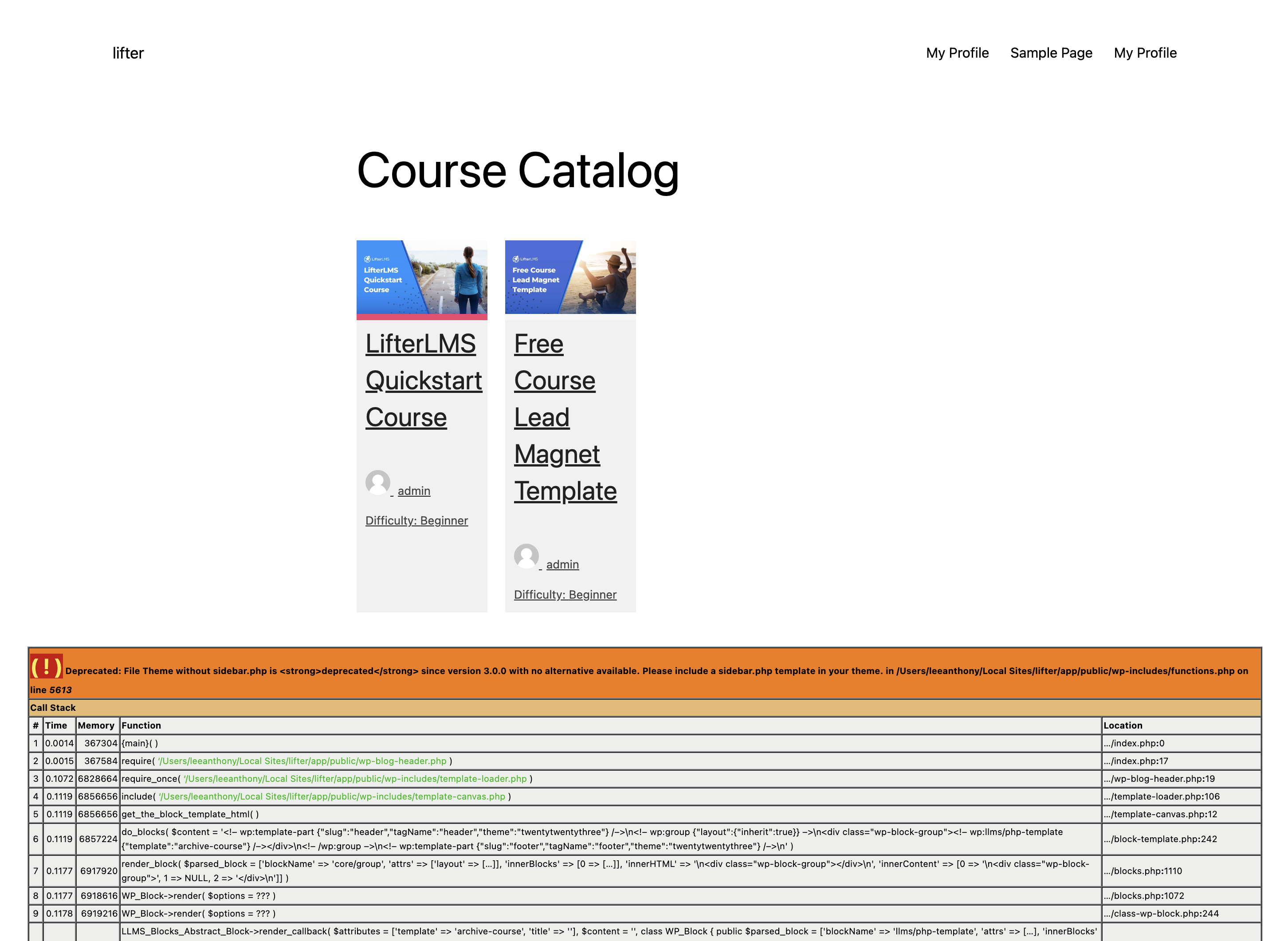 `get_sidebar` deprecation warning when using FSE theme · Issue 2488