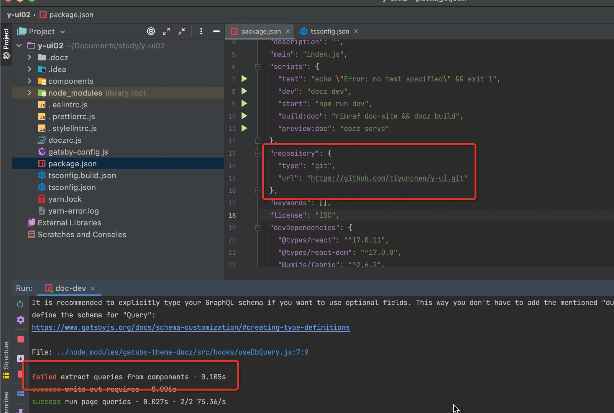 Unknown field 'doczDb' on type 'Query' · Issue #994 · doczjs/docz · GitHub