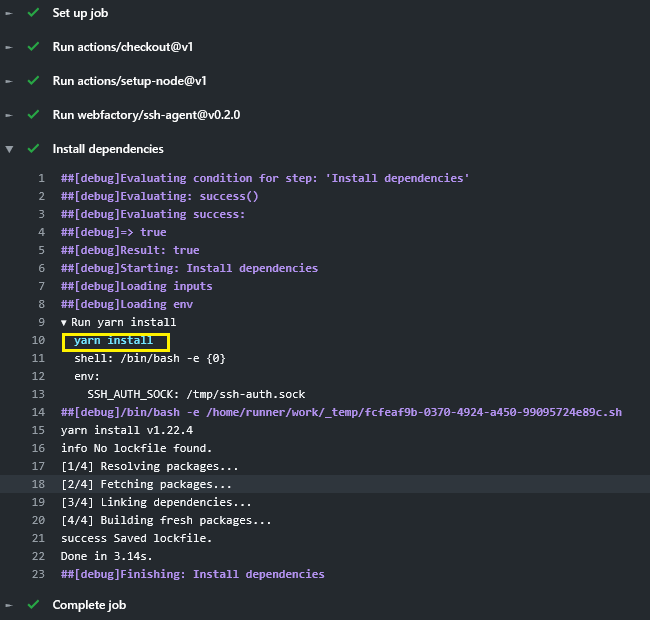 Installing private dependencies with yarn via SSH fails, while npm