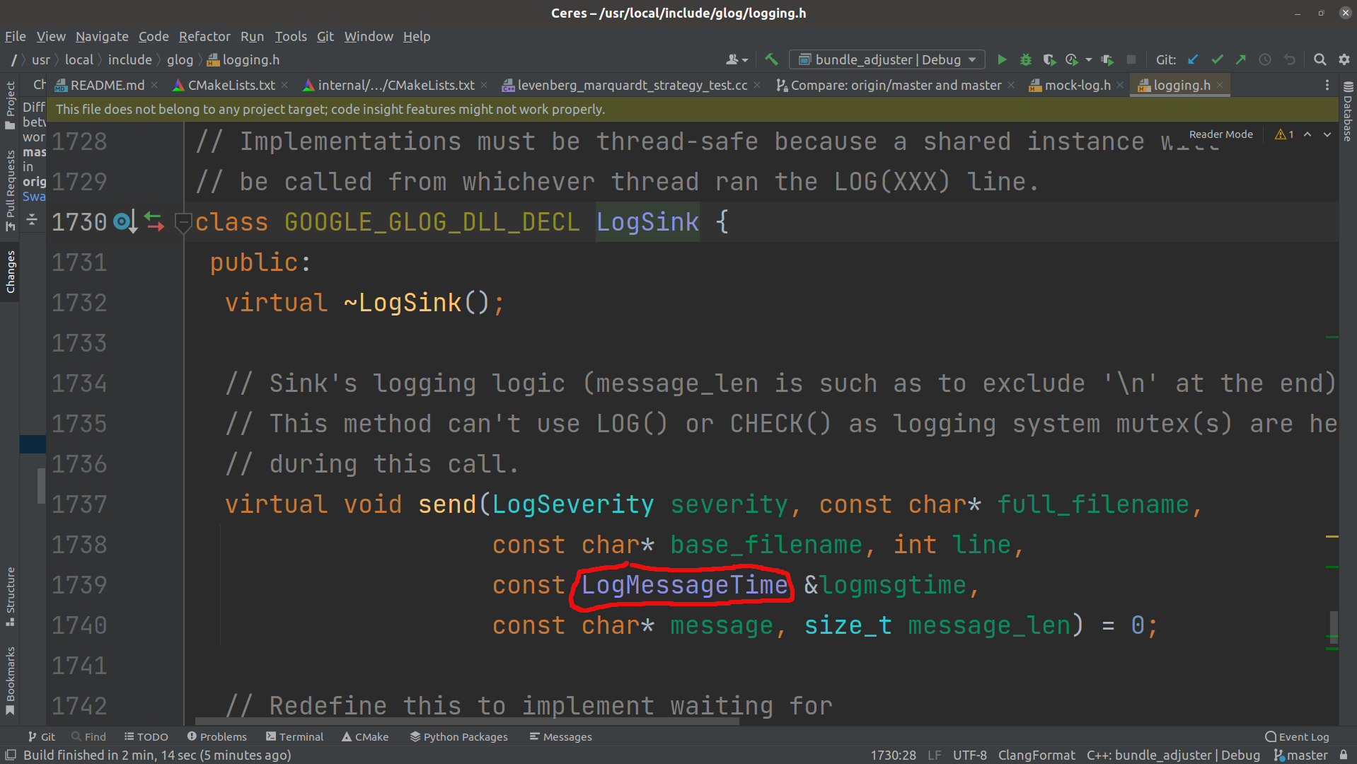 cannot declare variable ‘log’ to be of abstract type ‘testing ... image.
