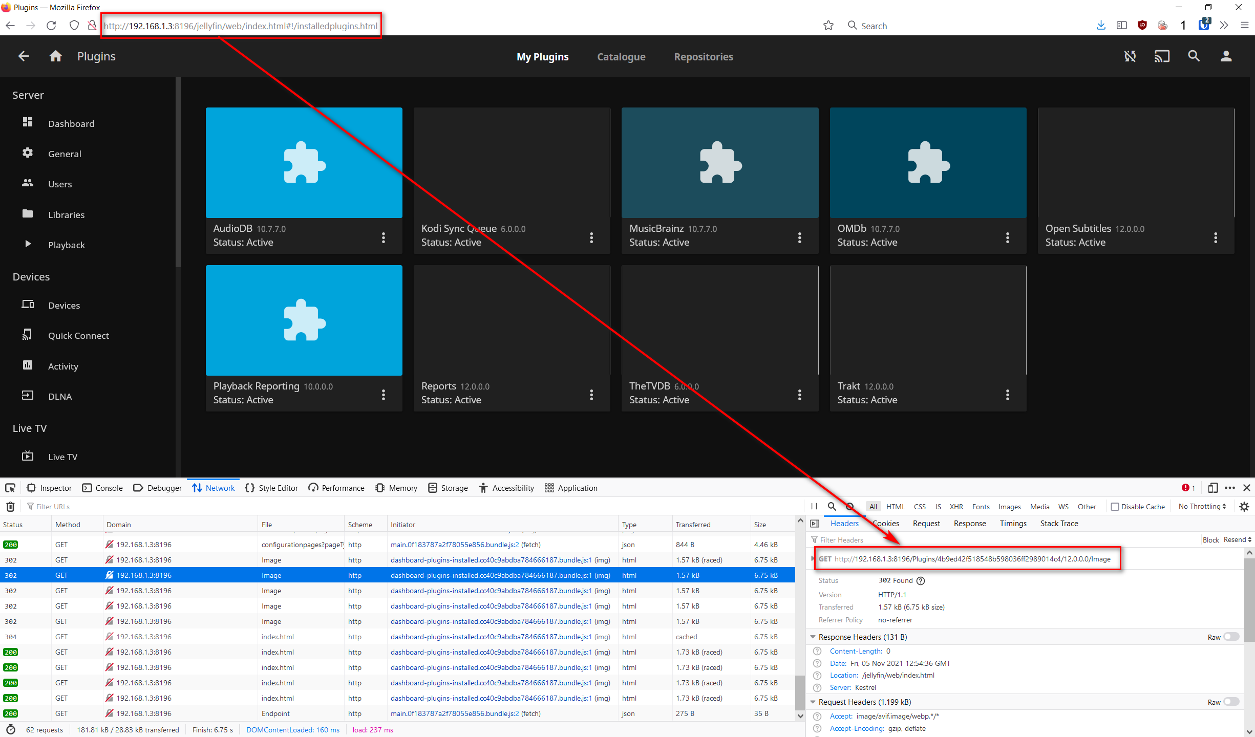 Admin dashboard Plugins page images do not load when 'BaseUrl' is set