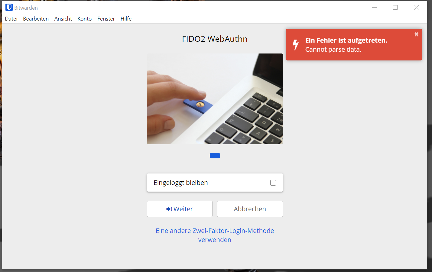 Desktop client 2FA login broken · Issue #1036 · bitwarden/desktop · GitHub